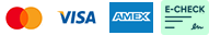 MasterCard, American Express, Visa, and e-check accepted