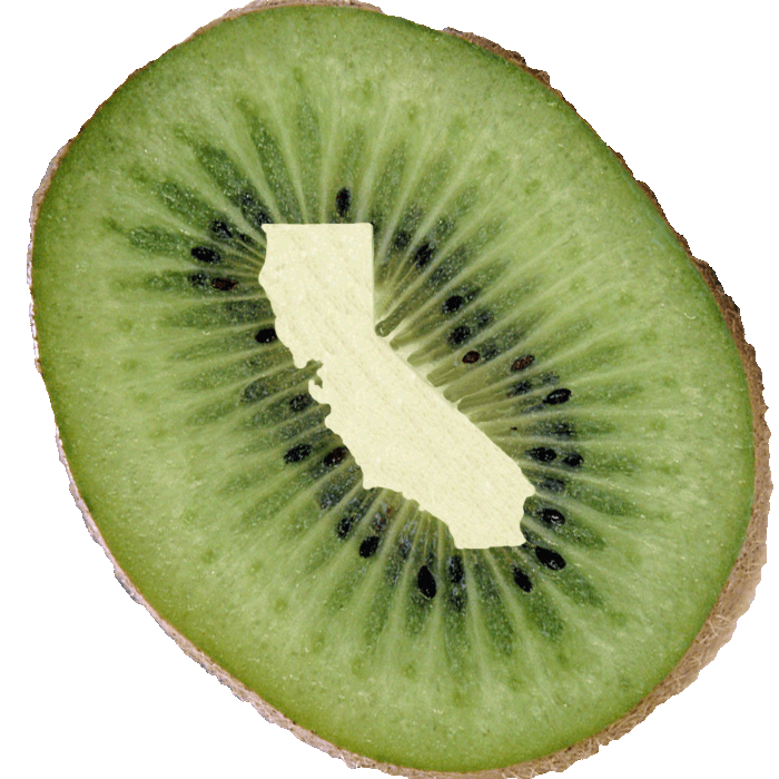Kiwi with California in the middle