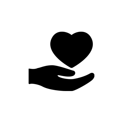 hand holding heart icon