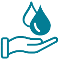 icon of a hand holding drops of water