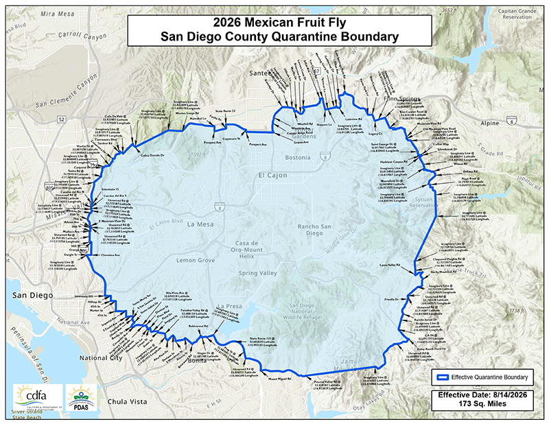 Mexican Fruit Fly Quarantine San Diego Counties Overview Mexican Fruit Fly Quarantine - San Diego Counties Overview