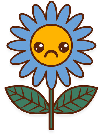 Drawing of a very sad flower